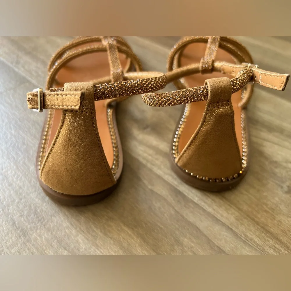 Steve Madden Women's Brown Tan Sparkly Sandals 6.5 - Picture 4 of 5